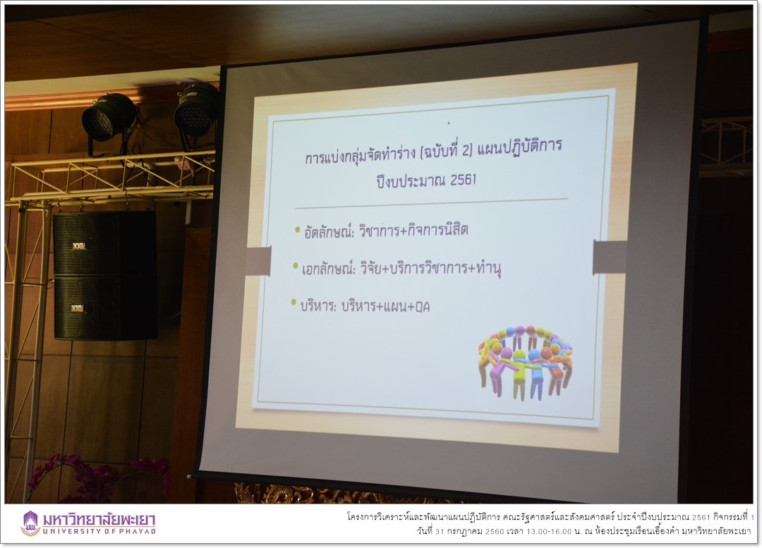 งานนโยบายและแผน คณะรัฐศาสตร์และสังคมศาสตร์ มหาวิทยาลัยพะเยา ดำเนินโครงการวิเคราะห์และพัฒนาแผนปฏิบัติการคณะรัฐศาสตร์และสังคมศาสตร์ ประจำปี 2561