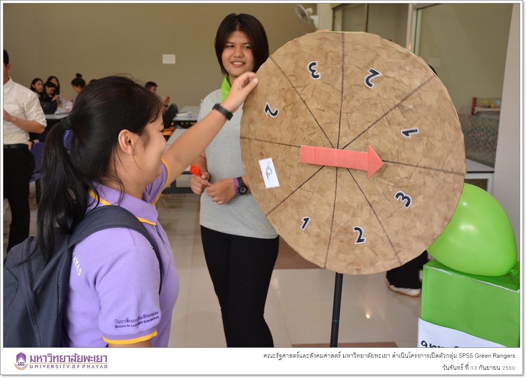 คณะรัฐศาสตร์และสังคมศาสตร์ มหาวิทยาลัยพะเยา ดำเนินโครงการเปิดตัวกลุ่ม SPSS Green Rangers