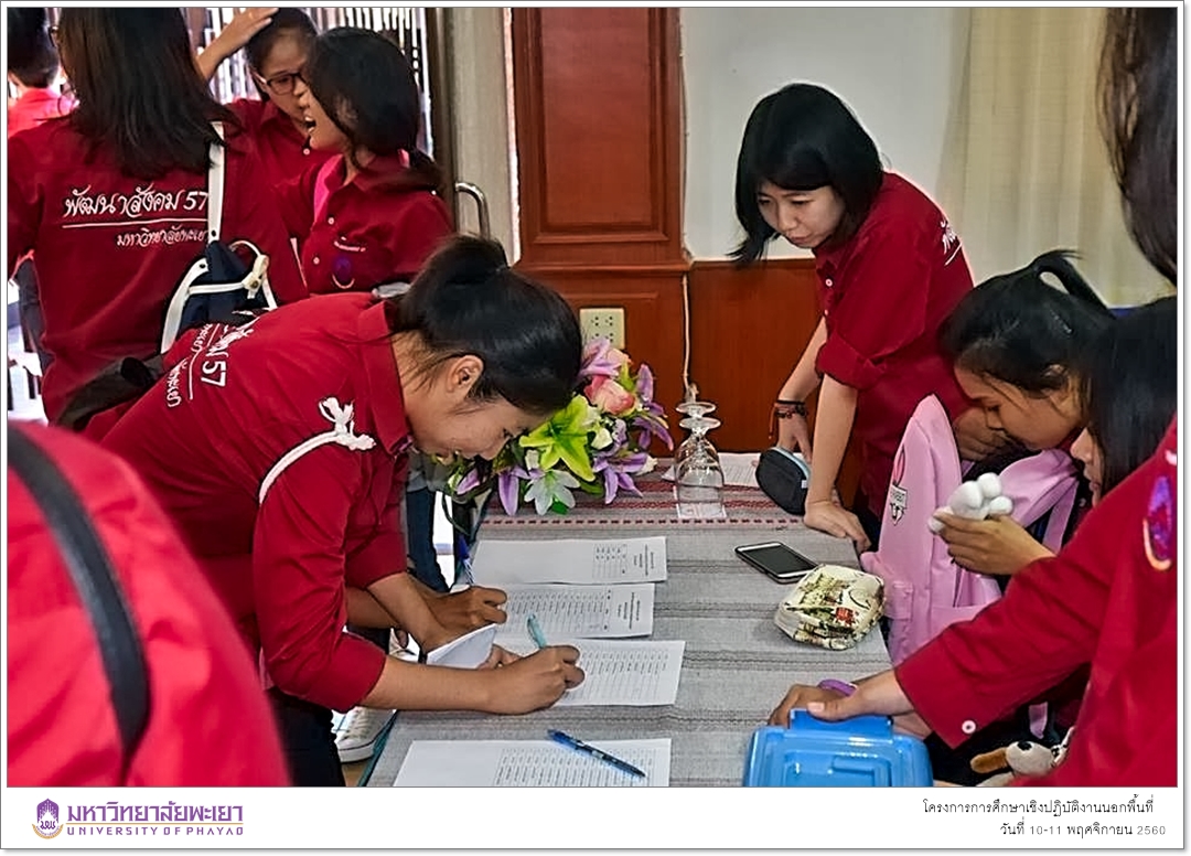 สาขาวิชาพัฒนาสังคม คณะรัฐศาสตร์และสังคมศาสตร์ มหาวิทยาลัยพะเยา ดำเนินโครงการการศึกษาเชิงปฏิบัติงานนอกพื้นที่