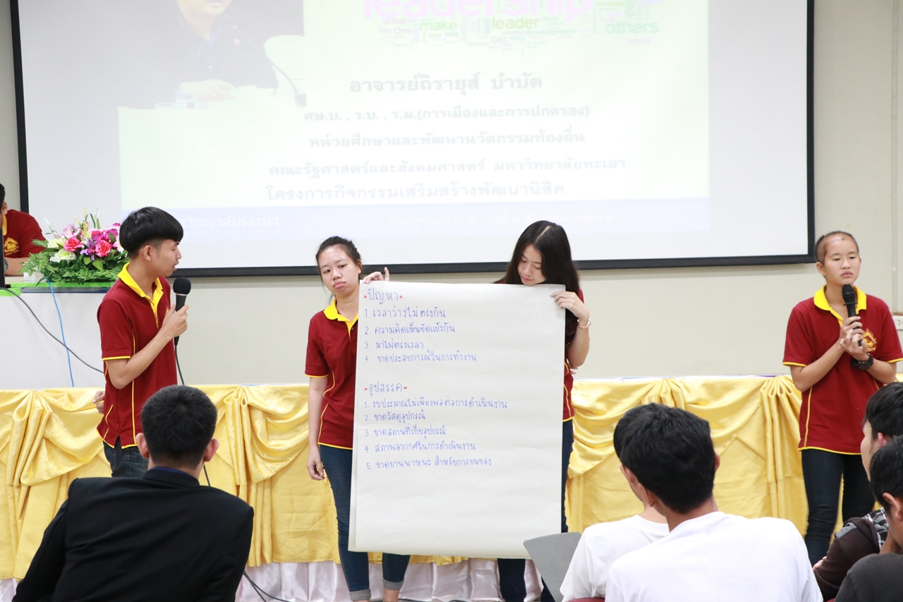 คณะรัฐศาสตร์และสังคมศาสตร์ มหาวิทยาลัยพะเยา ดำเนินการจัดโครงการกิจกรรมเสริมสร้างพัฒนานิสิต สาขาวิชารัฐศาสตร์