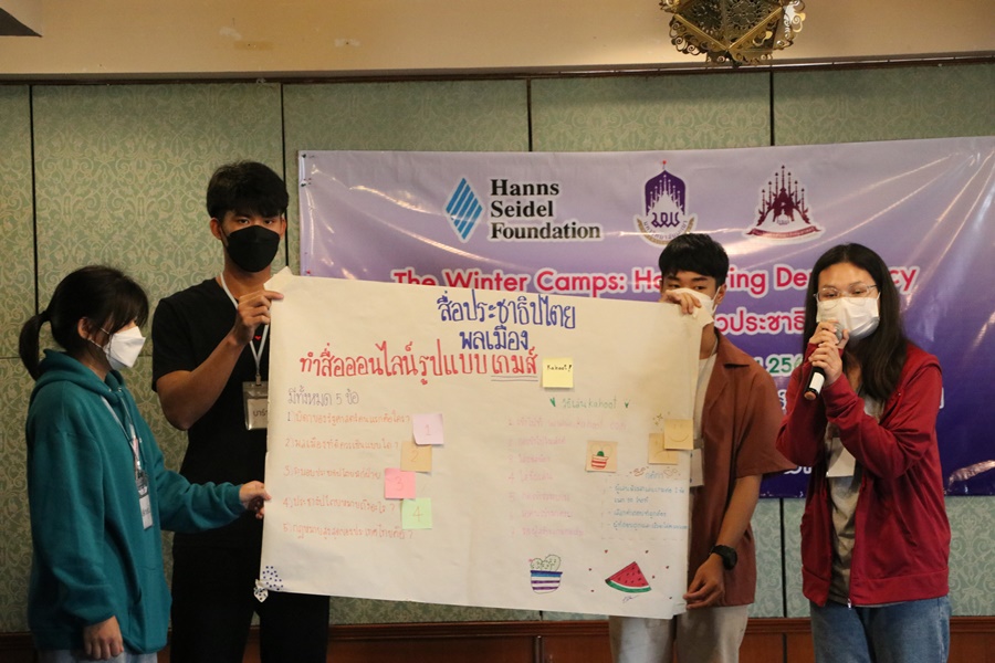 คณะรัฐศาสตร์และสังคมศาสตร์ มหาวิทยาลัยพะเยา ร่วมกับ มูลนิธิฮันส์ไซเดล ประเทศไทย  ดำเนินโครงการ The Winter Camps : Harvesting Democracy ค่ายฤดูหนาว เก็บเกี่ยวประชาธิปไตย   