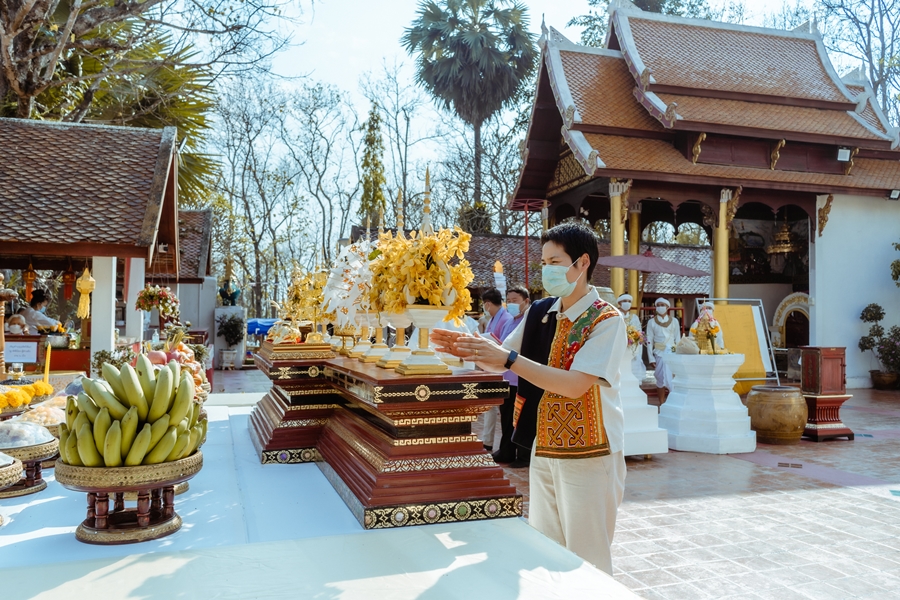 คณะรัฐศาสตร์และสังคมศาสตร์ มหาวิทยาลัยพะเยา ดำเนินโครงการประเพณีแห่ผ้าห่มพระธาตุจอมทอง ประจำปี 2565
