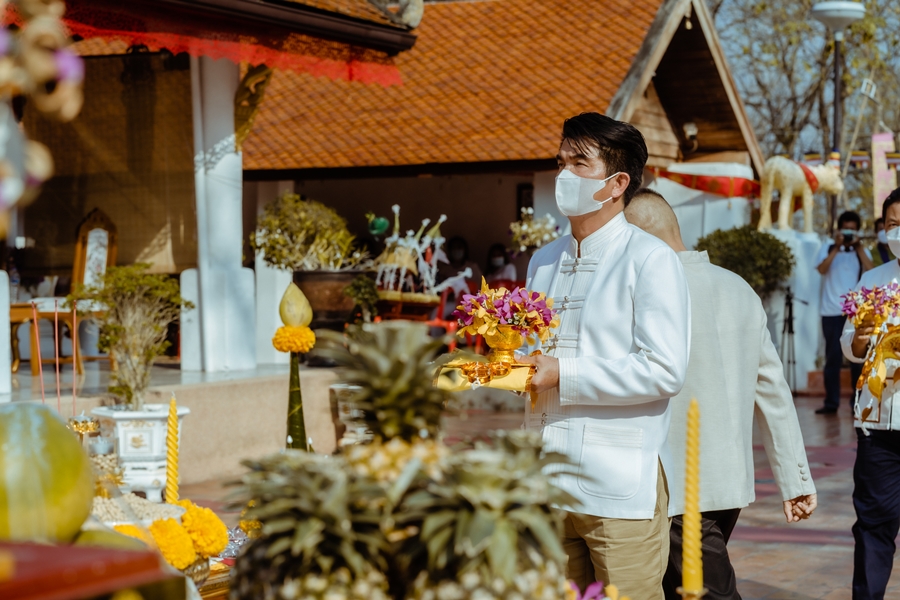 คณะรัฐศาสตร์และสังคมศาสตร์ มหาวิทยาลัยพะเยา ดำเนินโครงการประเพณีแห่ผ้าห่มพระธาตุจอมทอง ประจำปี 2565