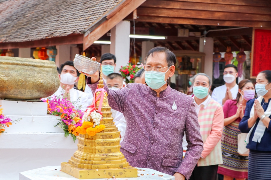 คณะรัฐศาสตร์และสังคมศาสตร์ มหาวิทยาลัยพะเยา ดำเนินโครงการประเพณีแห่ผ้าห่มพระธาตุจอมทอง ประจำปี 2565